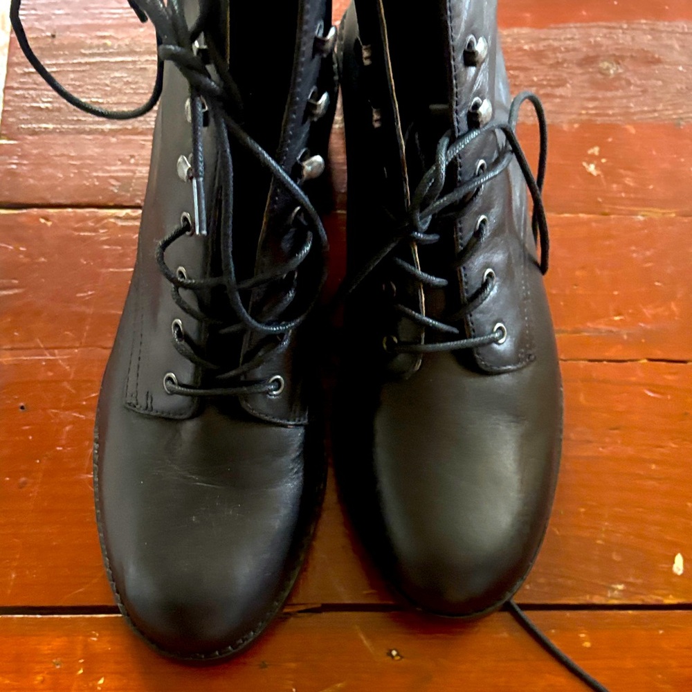 Black Lace-Up Boots Madewell 10